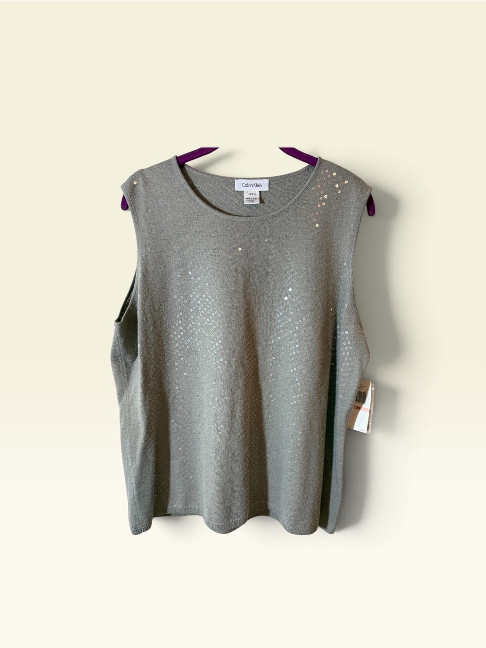 Calvin Klein Sparkle Sleeveless Knit Top